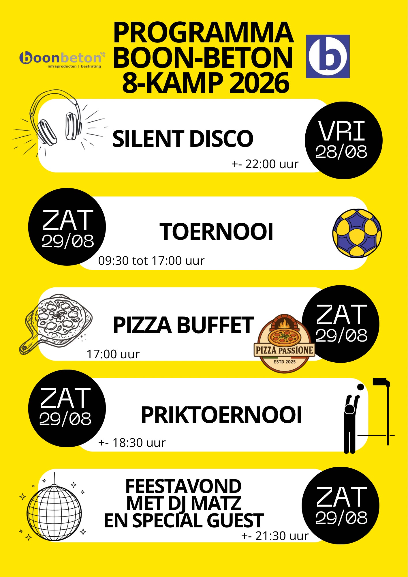 Programma boon-beton 8 kamp