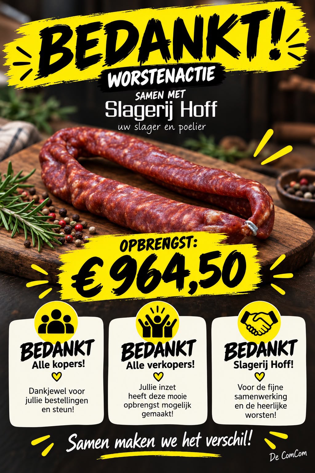 Worstenactie geslaagd